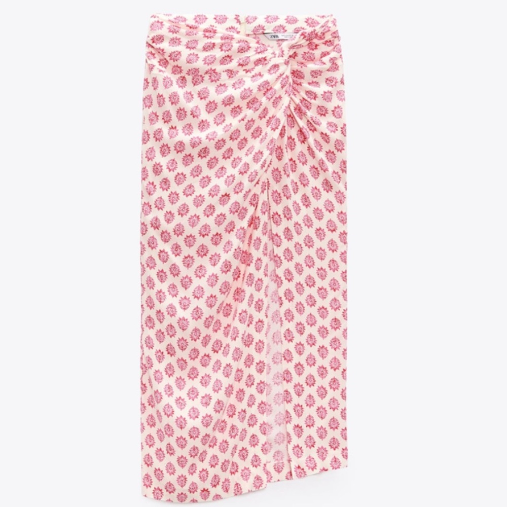 Zara Printed Midi Skirt